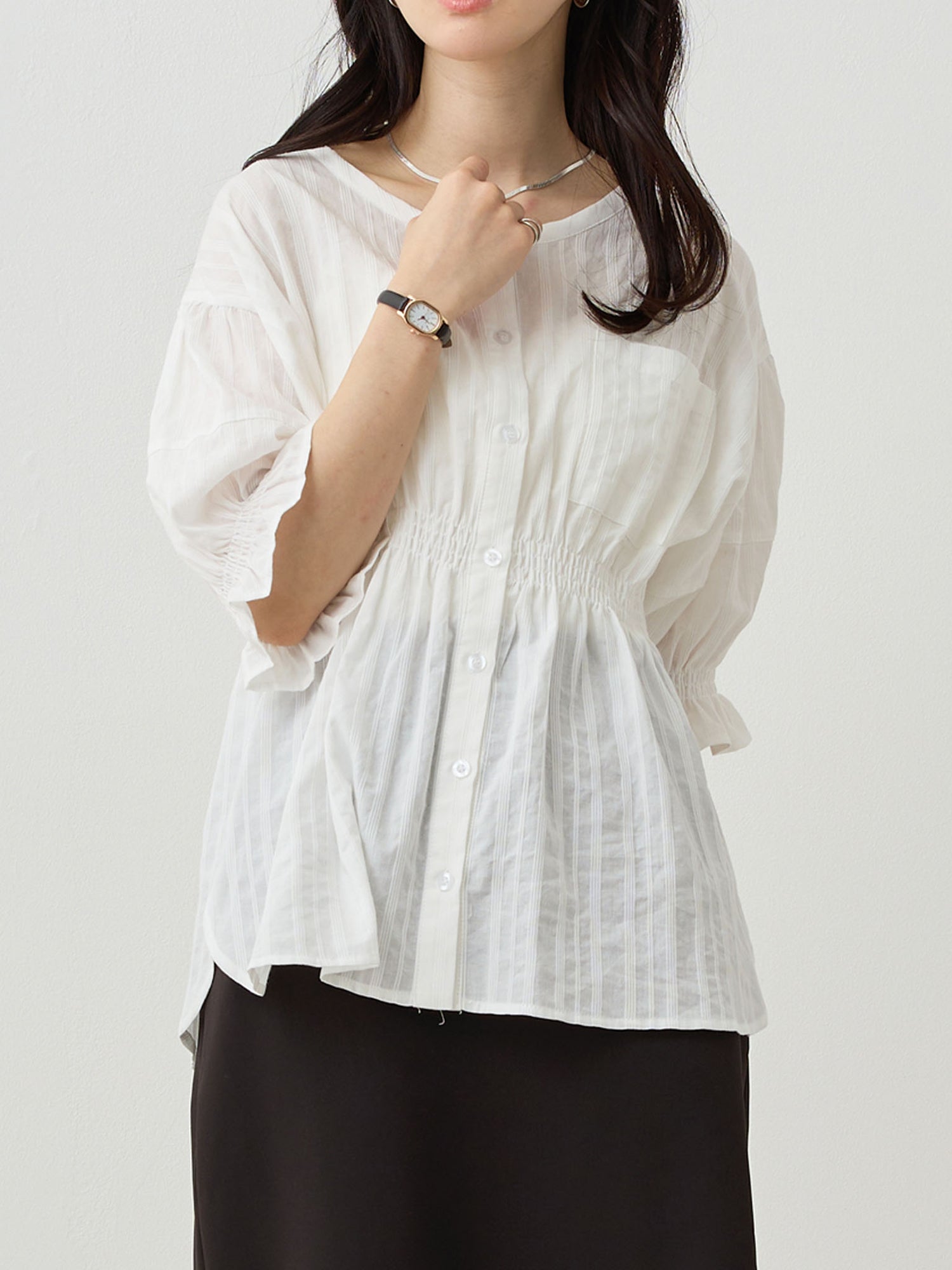 コットンシャーリングシャツ White