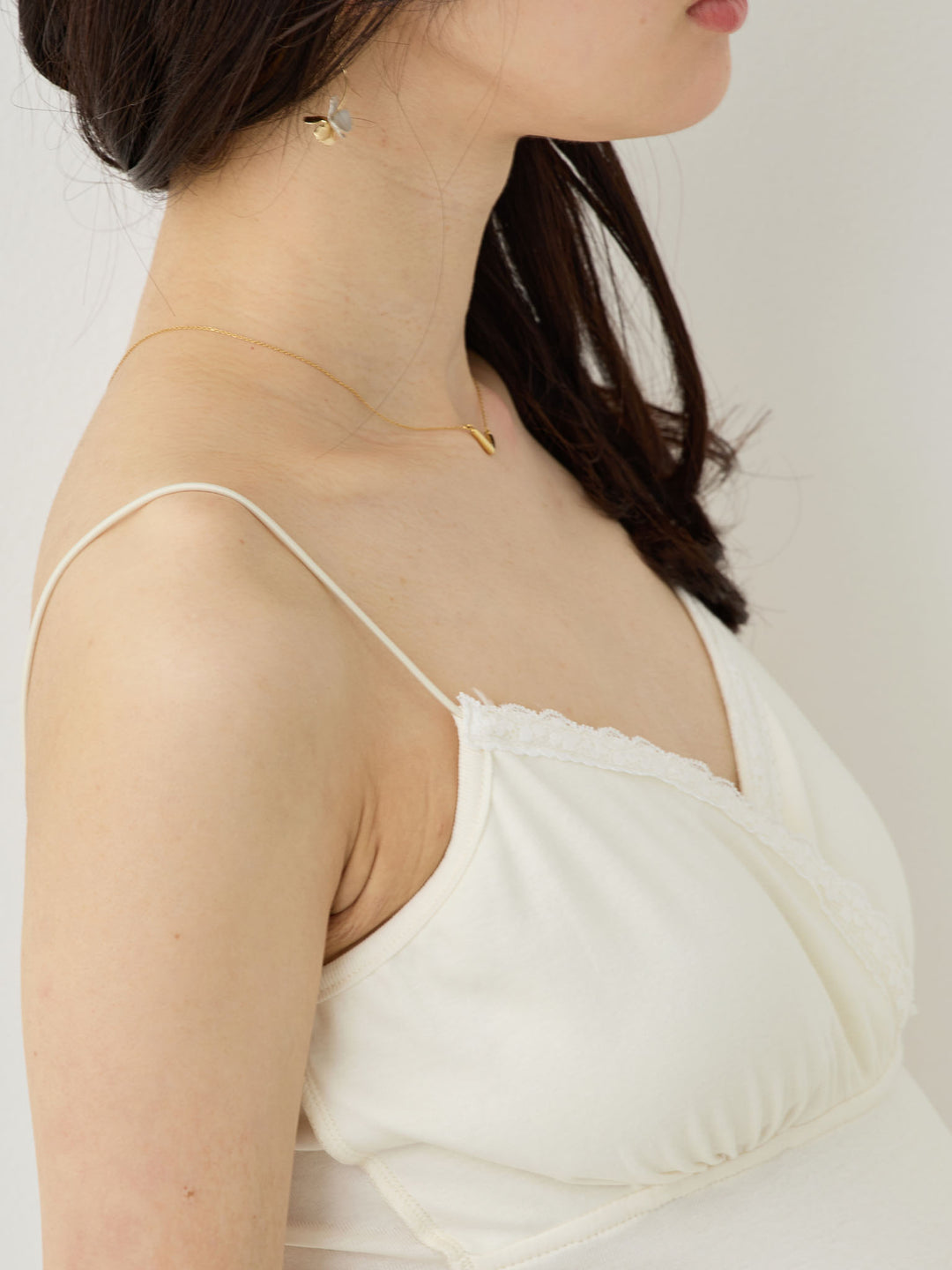 Circular Elastic Lace Cache-Coeur Cami Beige