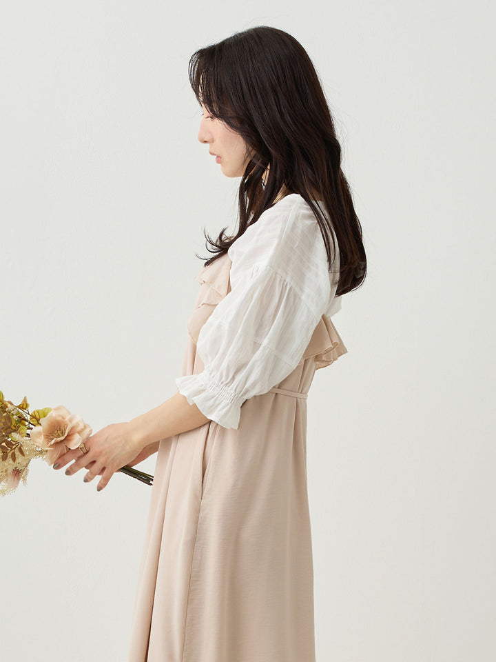 棉质松紧衬衫 白色
