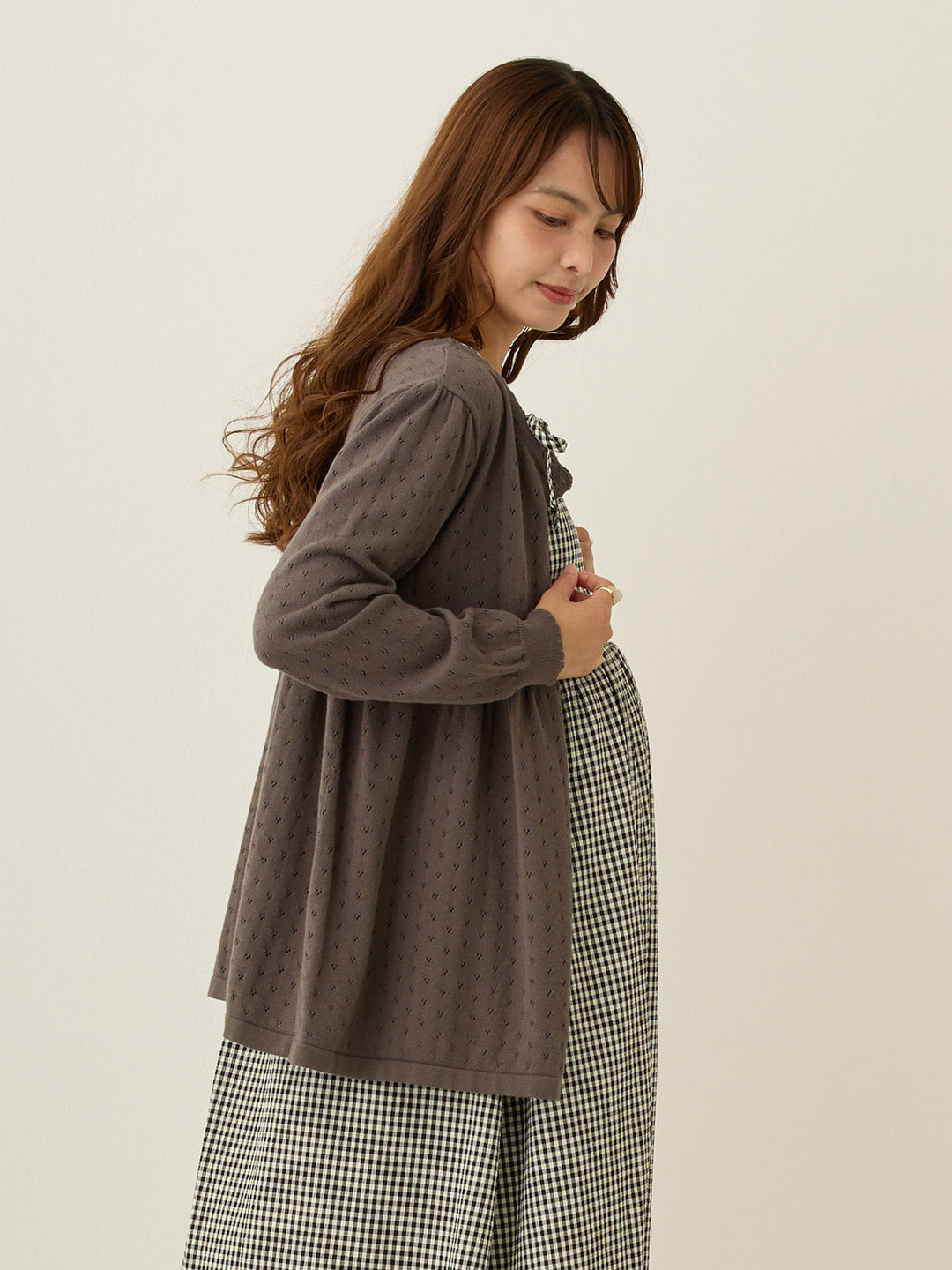 2wayアイレットカーディガン Charcoal