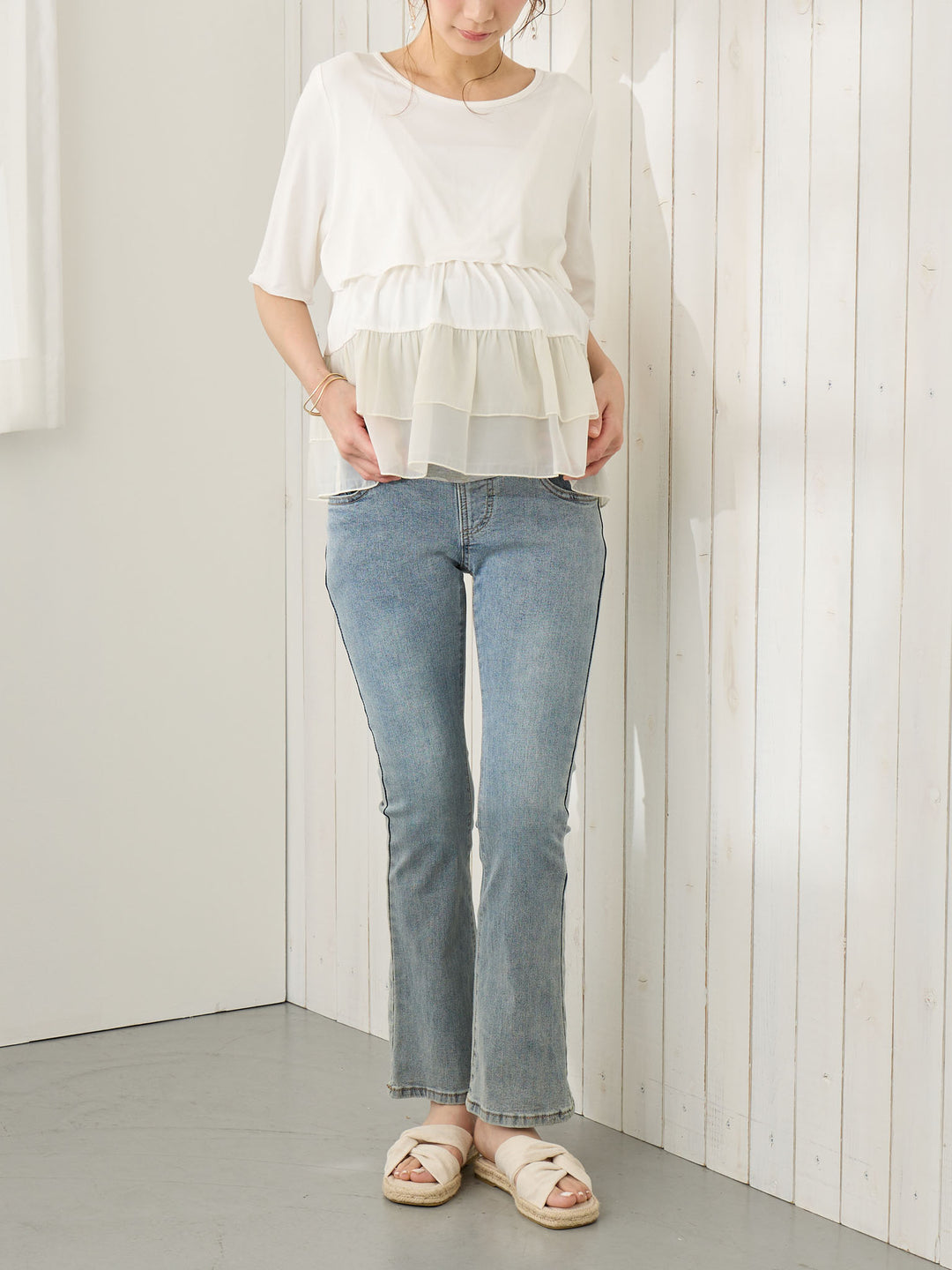 Maternity flared denim Light blue