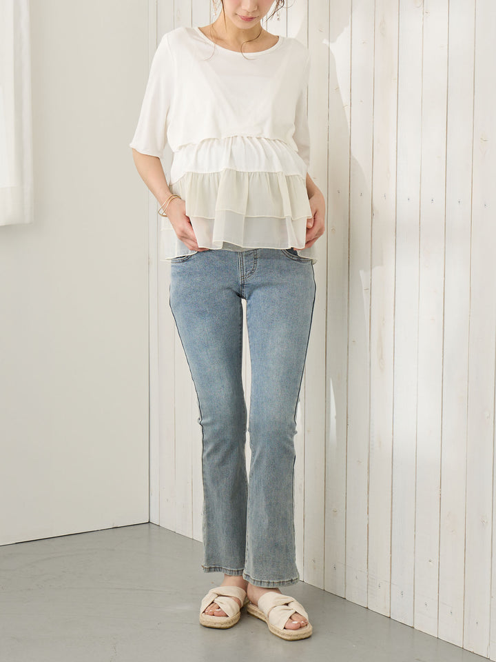Maternity flared denim Light blue