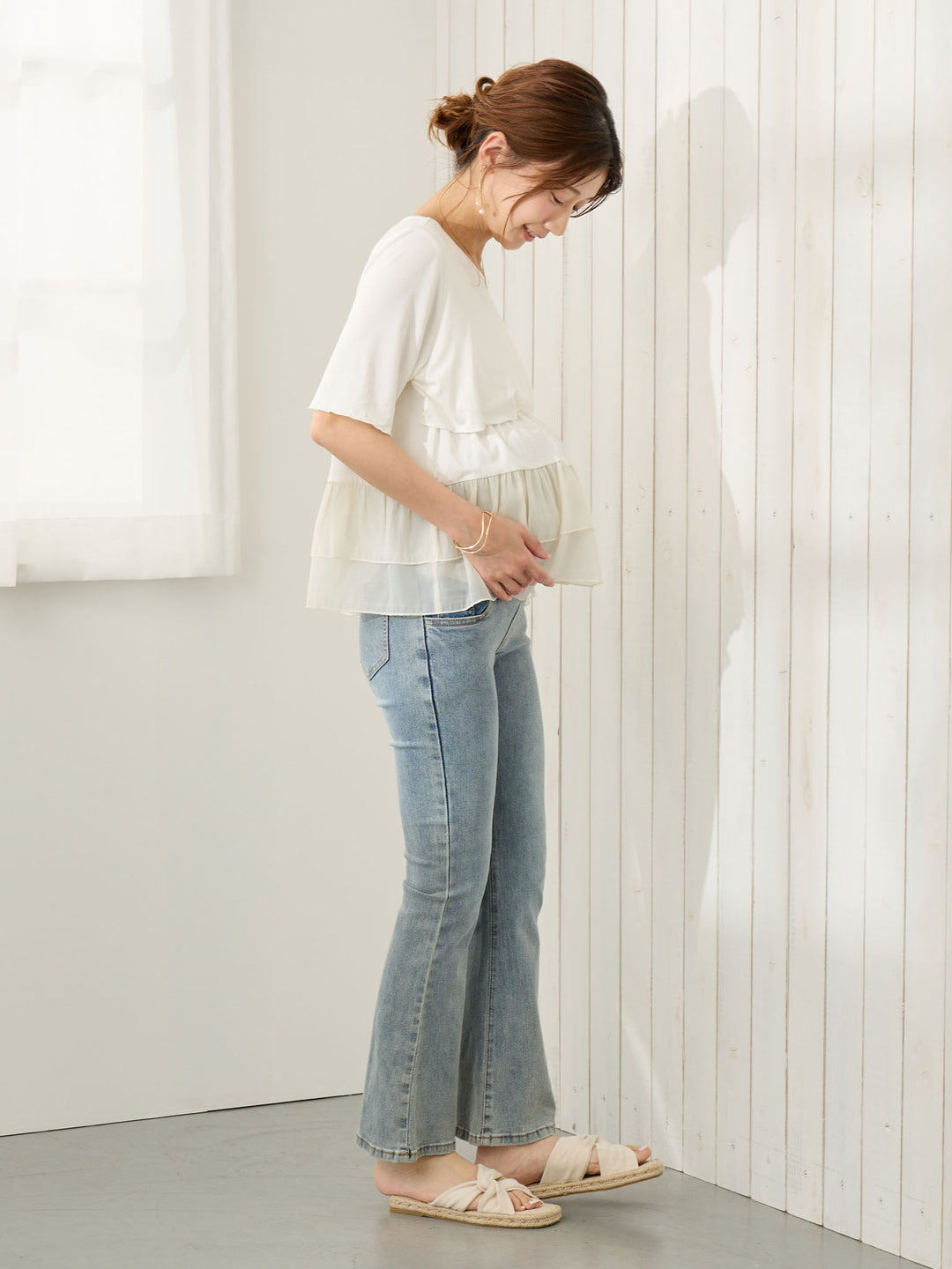 Maternity flared denim Light blue