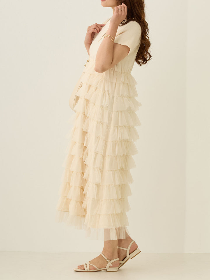 チュールティアードワンピース Ivory