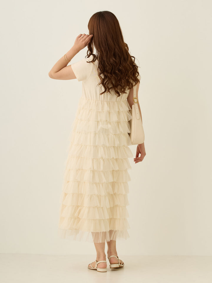 チュールティアードワンピース Ivory