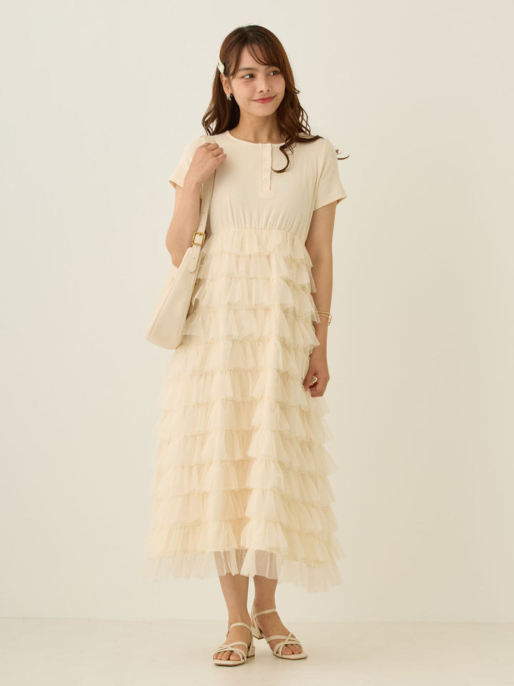 チュールティアードワンピース Ivory