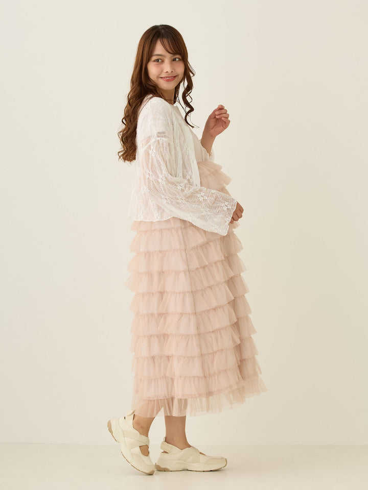 チュールティアードワンピース Pink