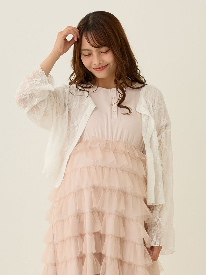 2wayレースカーディガン White