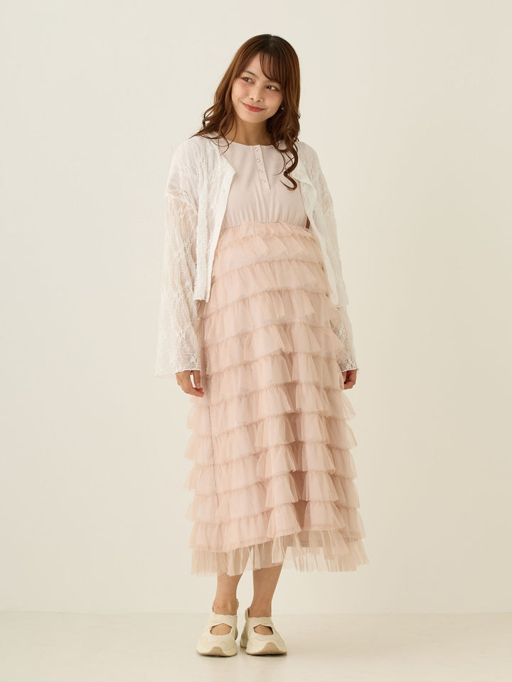 2wayレースカーディガン White