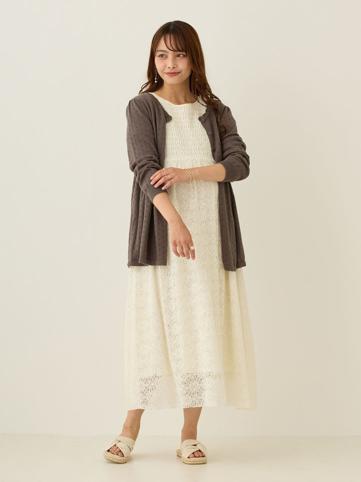 2wayシャーリングレースワンピース Ivory