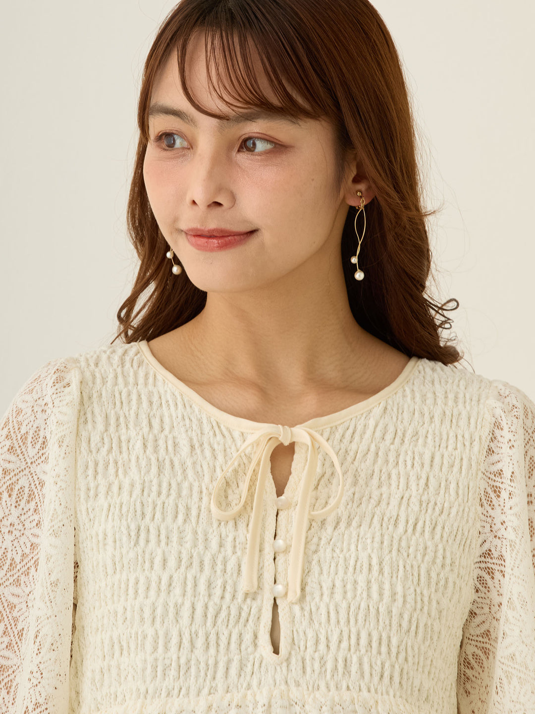 2wayシャーリングレースワンピース Black