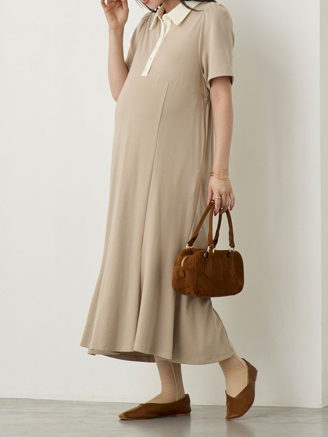 レースポロマーメイドワンピース Beige