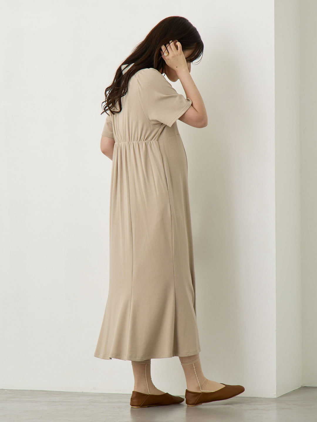 レースポロマーメイドワンピース Beige