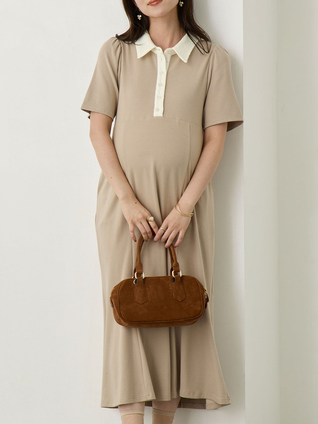 レースポロマーメイドワンピース Beige