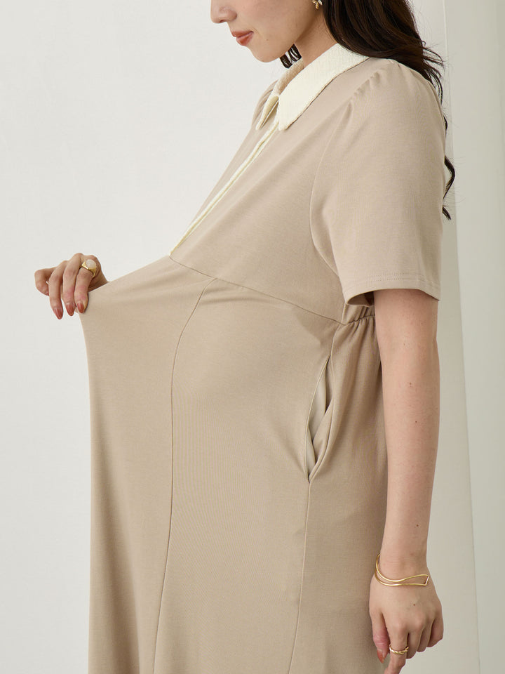 レースポロマーメイドワンピース Beige