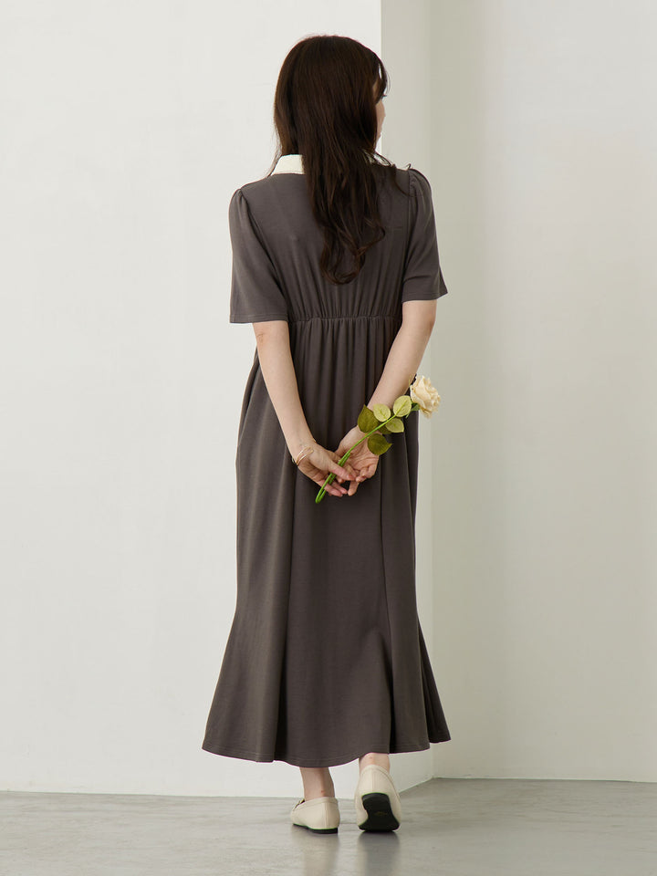 レースポロマーメイドワンピース Gray