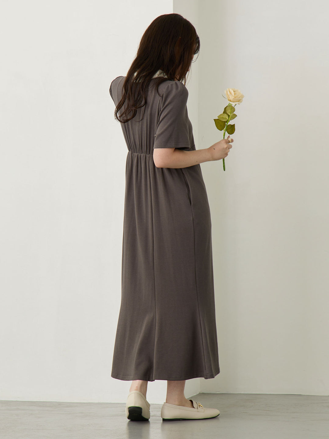 レースポロマーメイドワンピース Gray