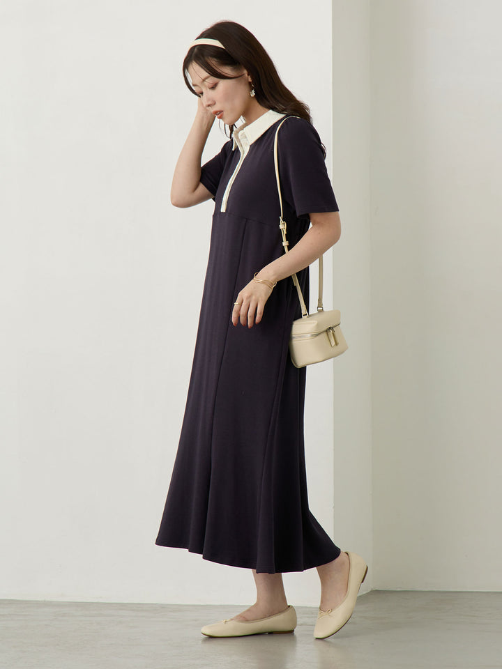 レースポロマーメイドワンピース Navy