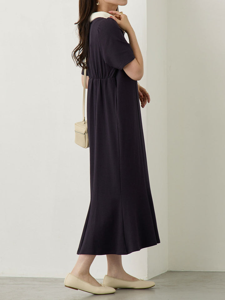 レースポロマーメイドワンピース Navy
