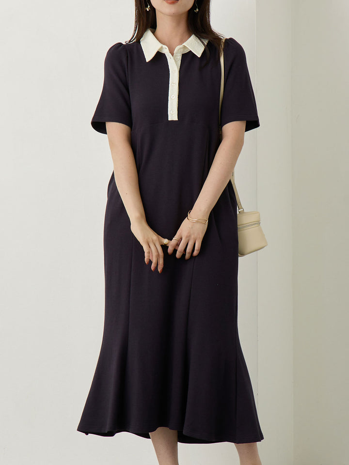 レースポロマーメイドワンピース Navy