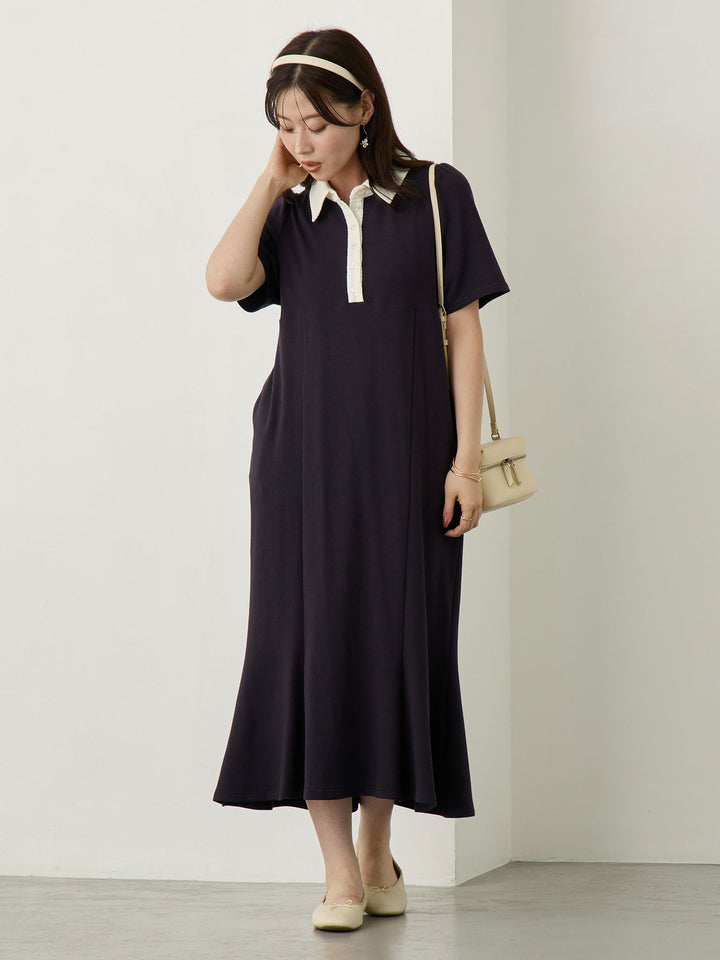 レースポロマーメイドワンピース Navy