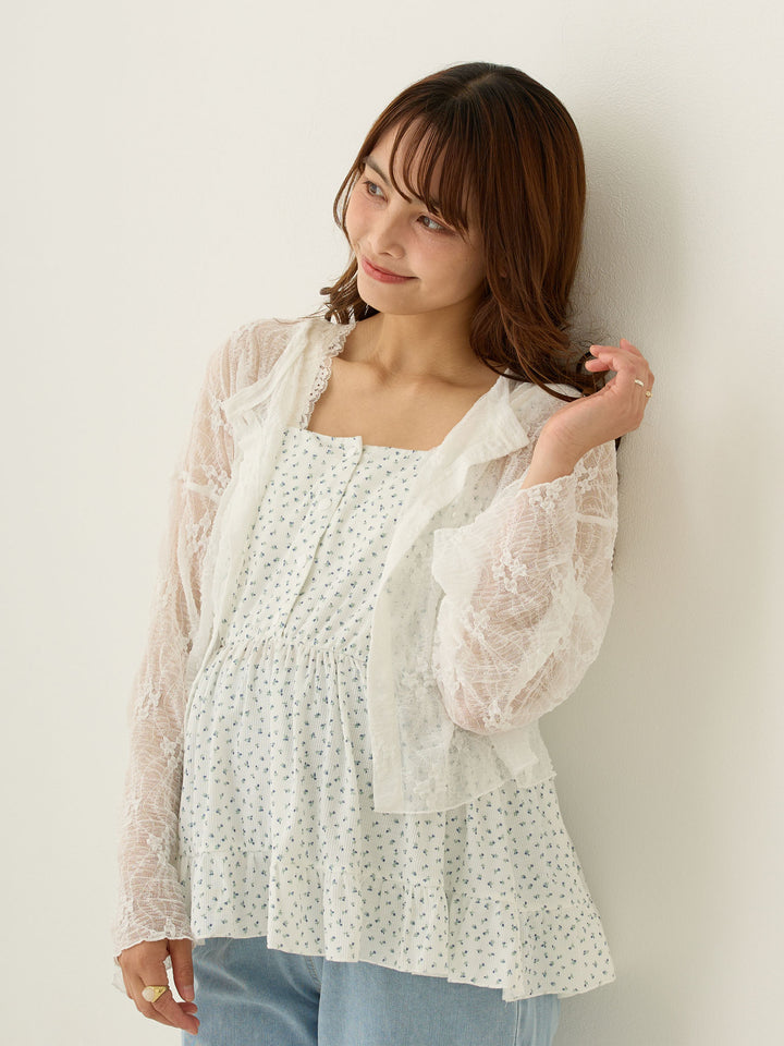 2wayレースカーディガン White