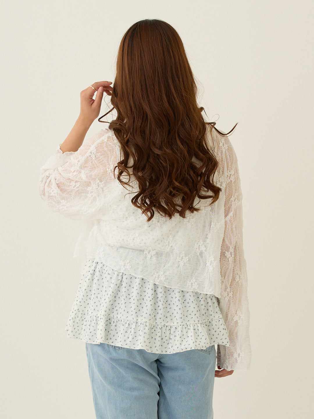 2wayレースカーディガン White