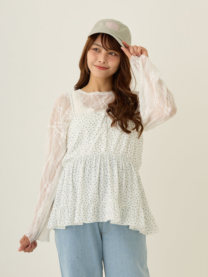 2wayレースカーディガン White