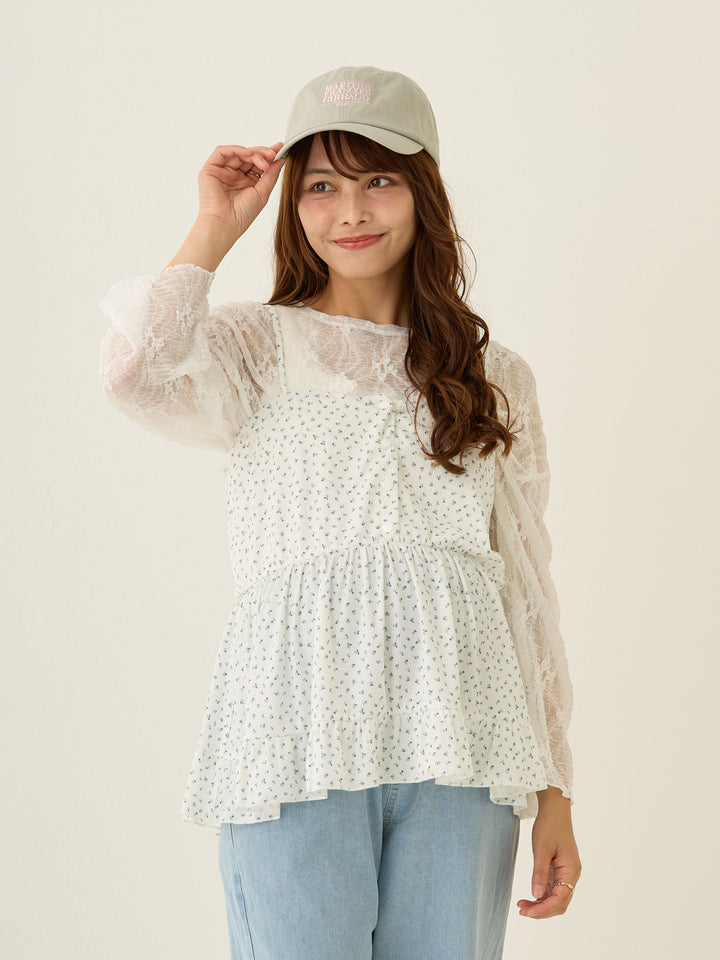 2wayレースカーディガン White