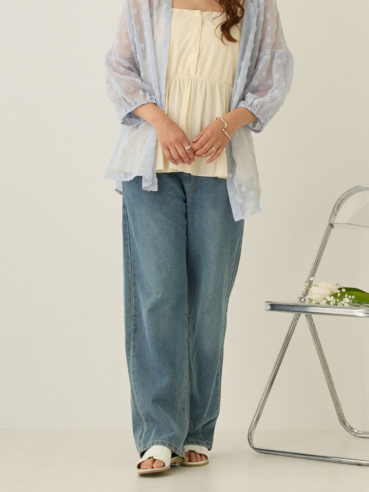 Light denim long pants Blue