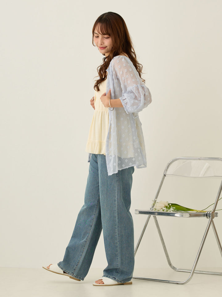 Light denim long pants Blue