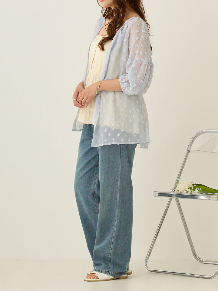 Light denim long pants Blue