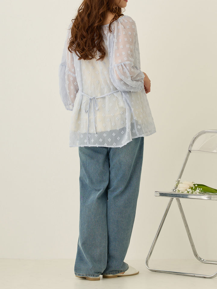 Light denim long pants Blue