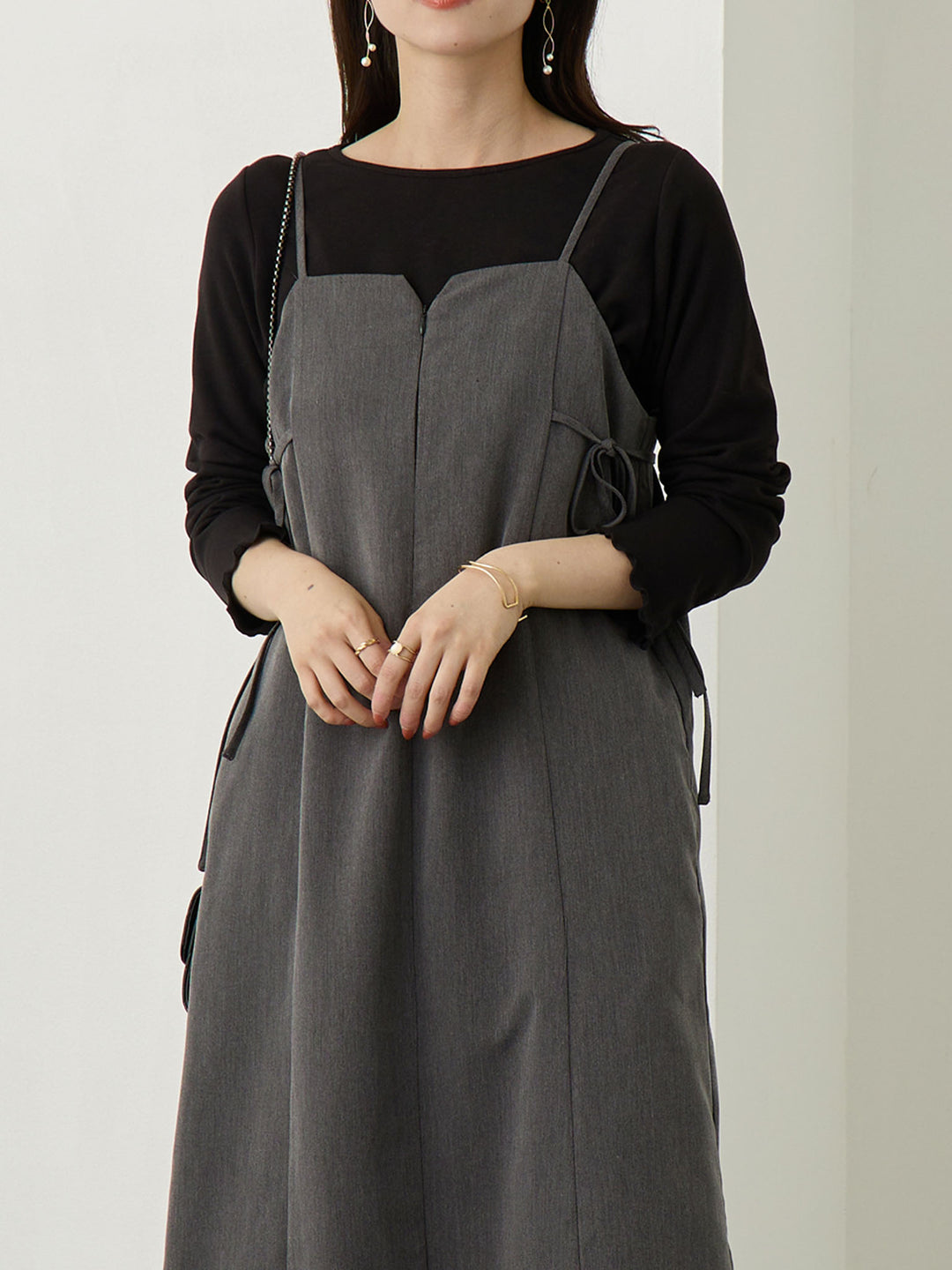 シンプル授乳トップス Black