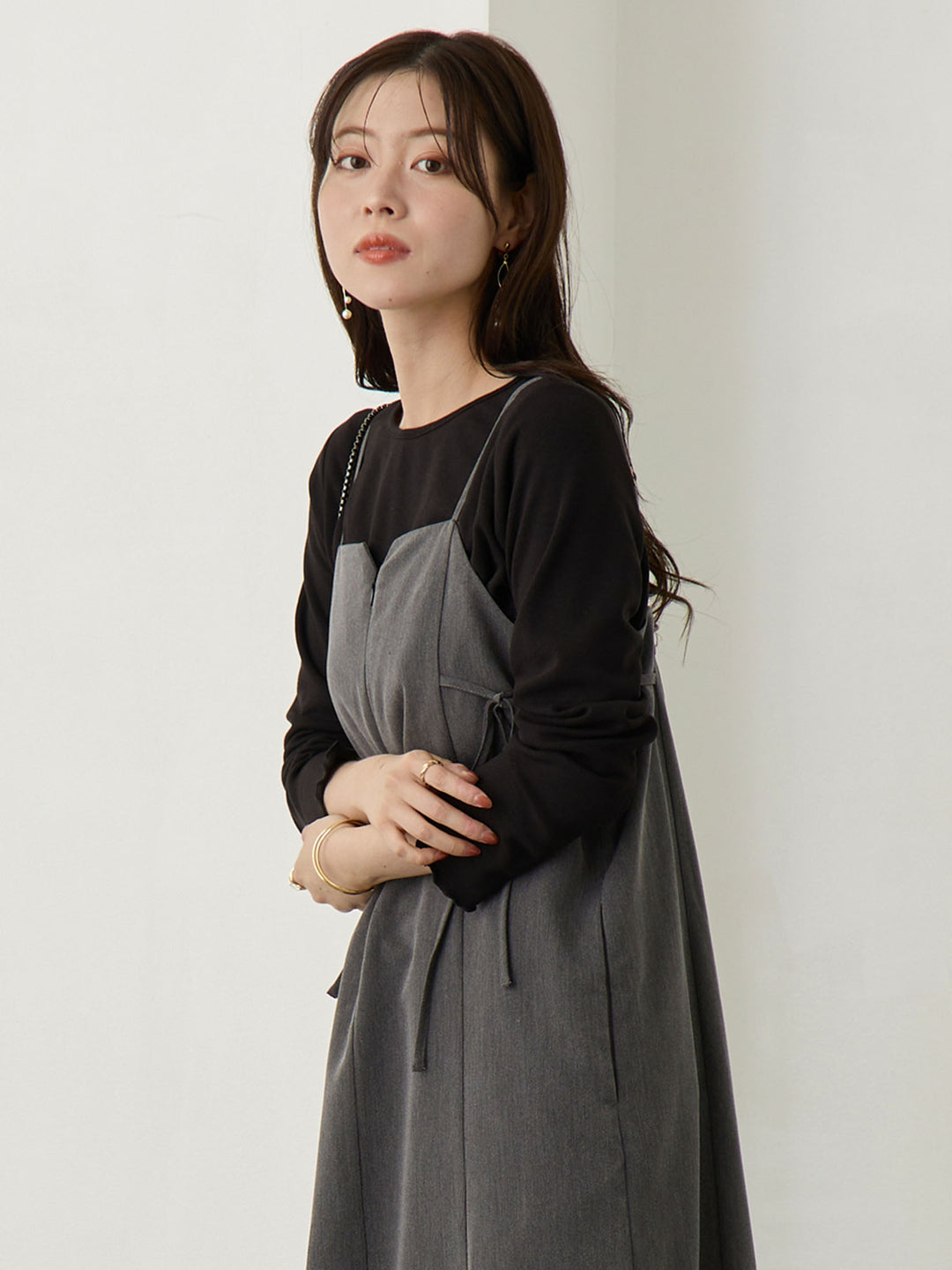 シンプル授乳トップス Black