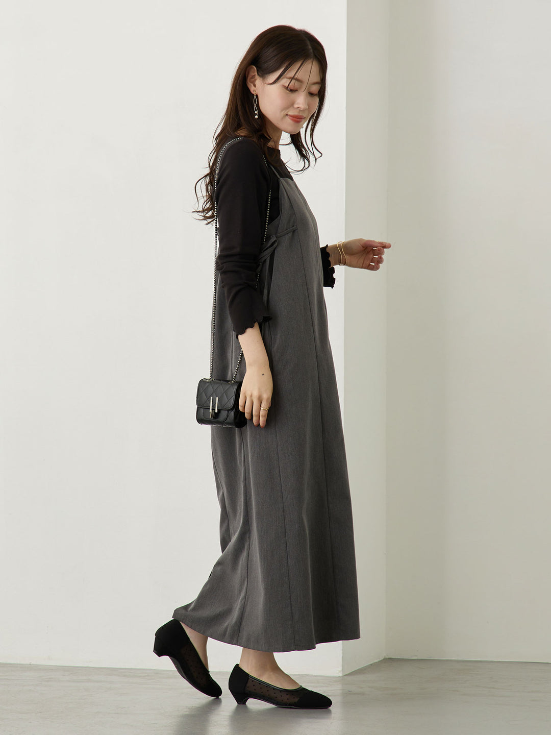 シンプル授乳トップス Black