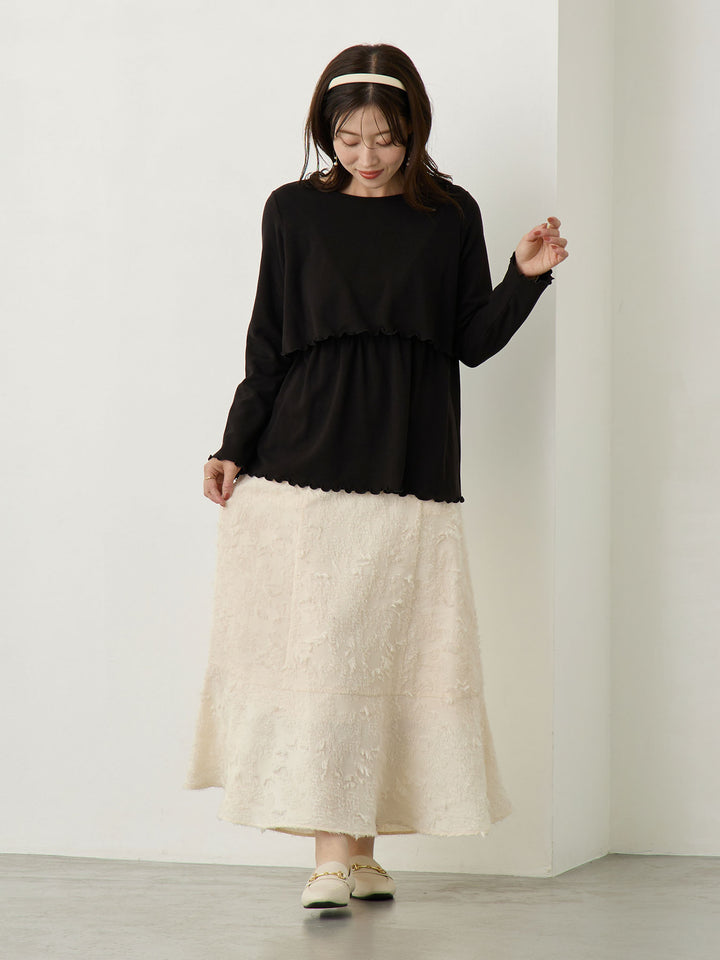 シンプル授乳トップス Black