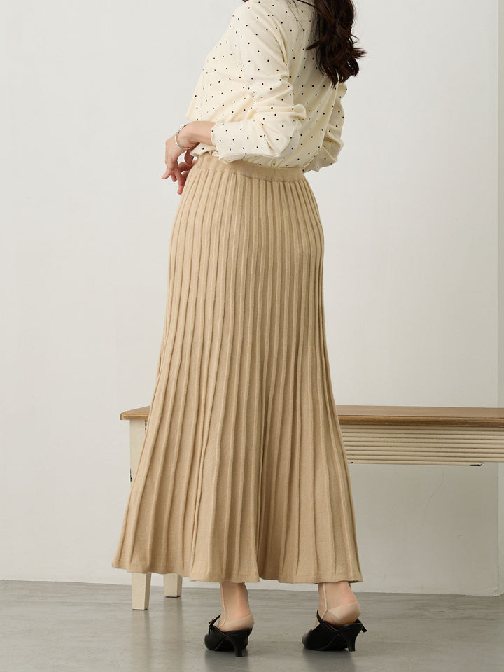 ニットプリーツスカート Beige