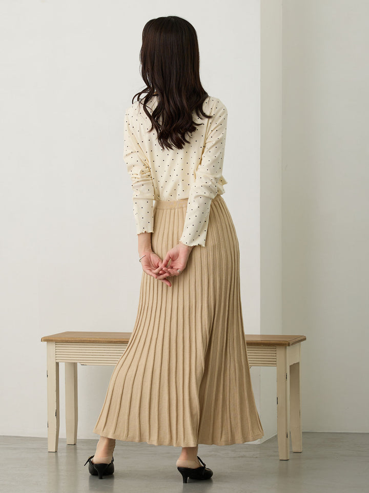 ニットプリーツスカート Beige