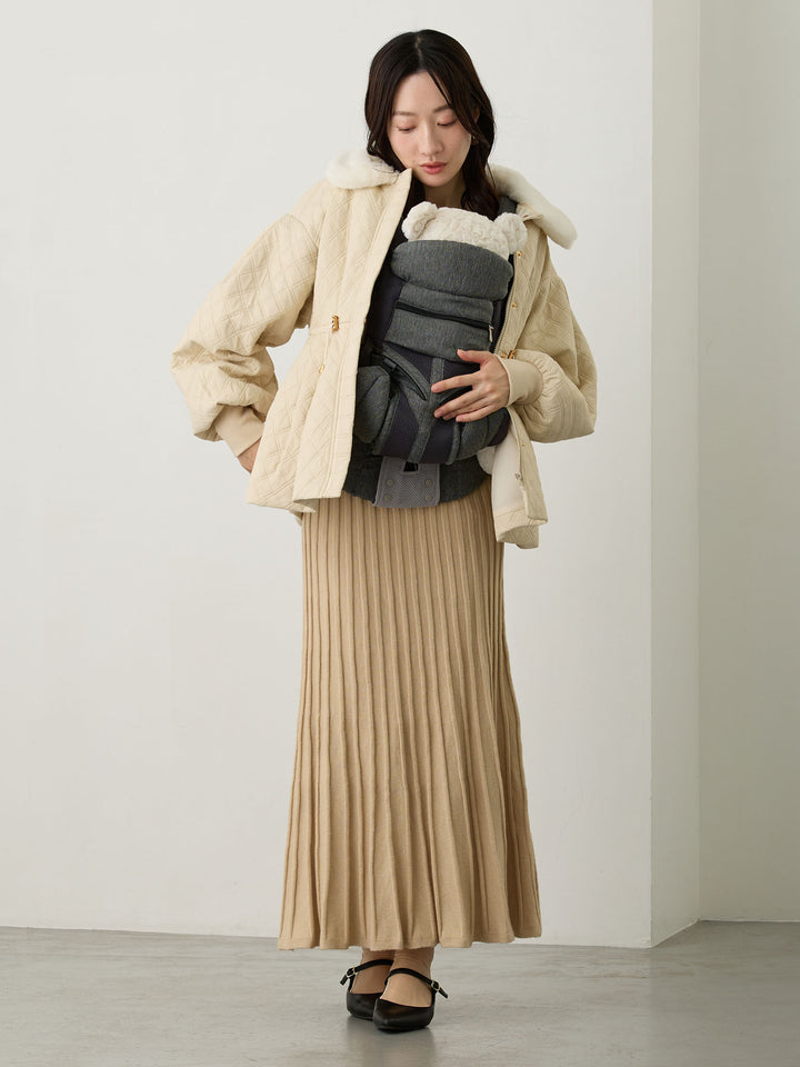 ダッカー付き衿ファーアウター Beige