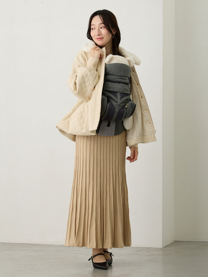 ダッカー付き衿ファーアウター Beige