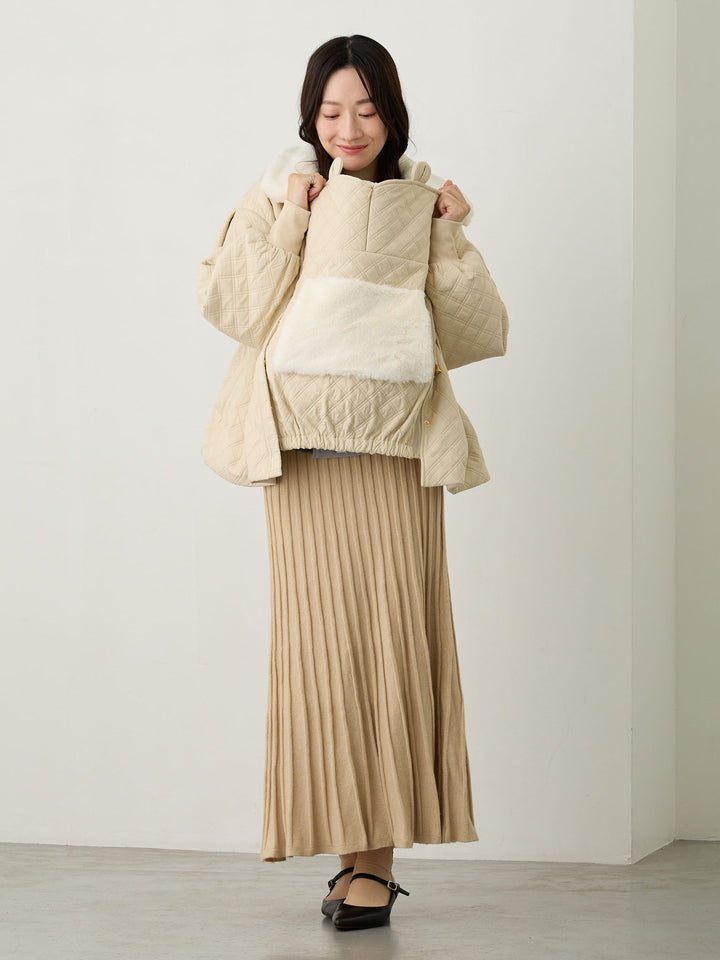 ダッカー付き衿ファーアウター Beige