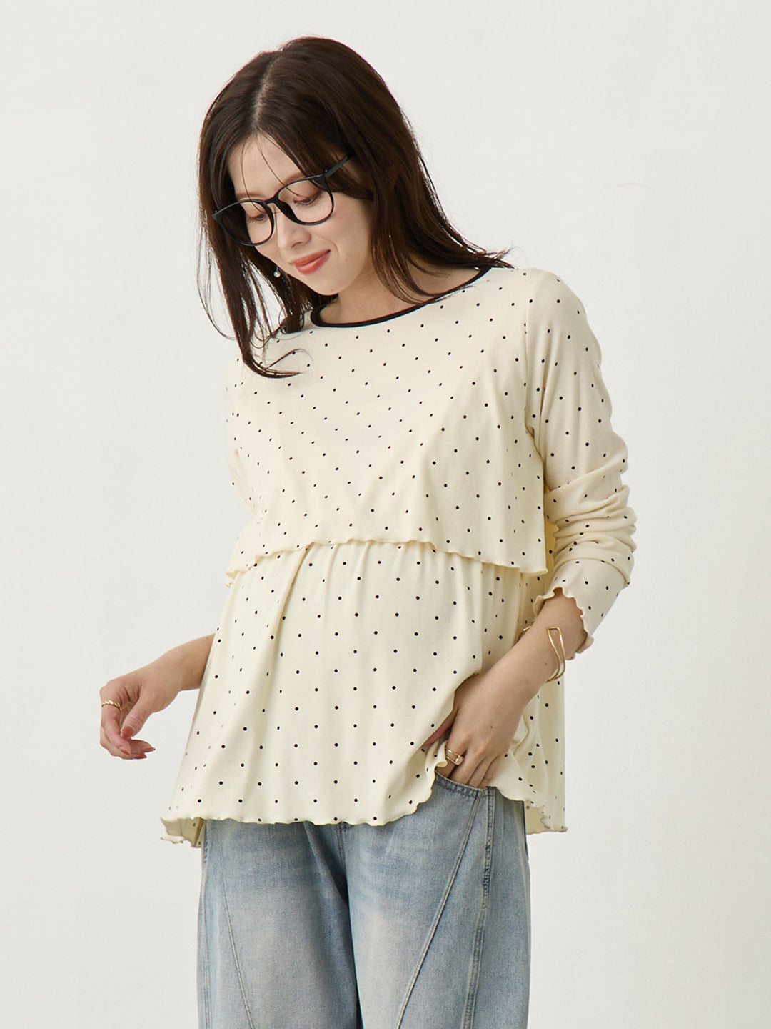 シンプル授乳トップス Dot