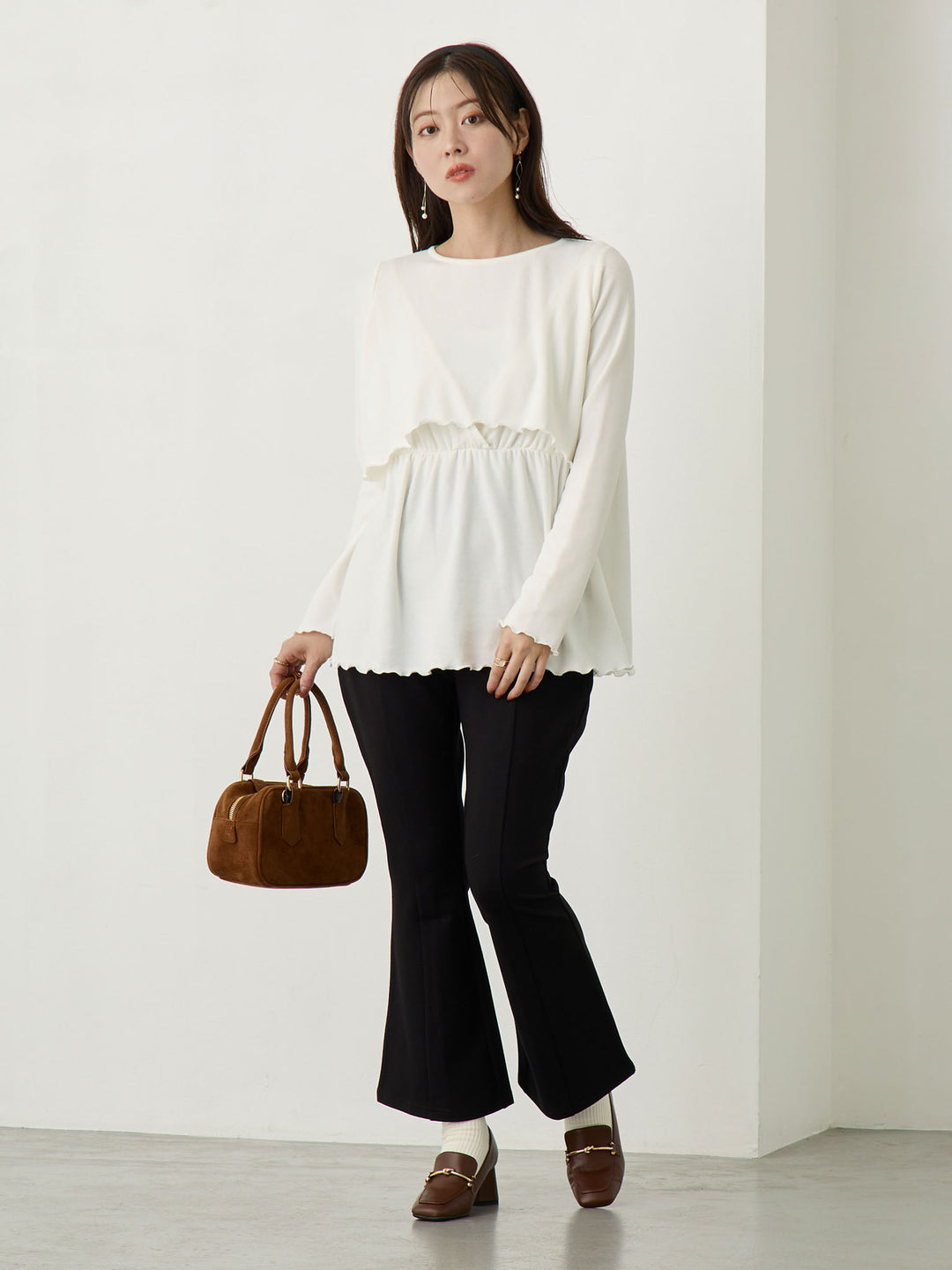 シンプル授乳トップス Ivory