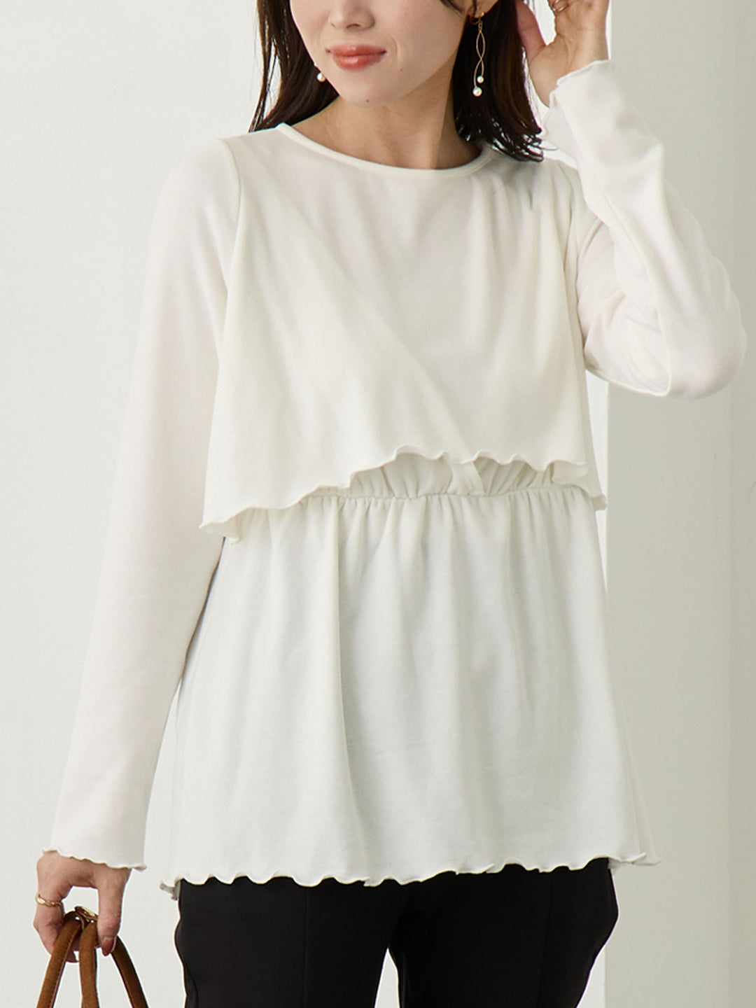 シンプル授乳トップス Ivory