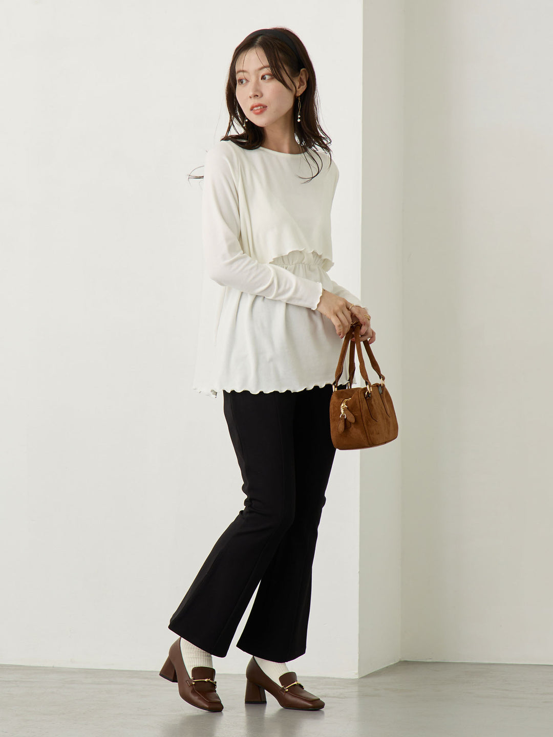 シンプル授乳トップス Ivory