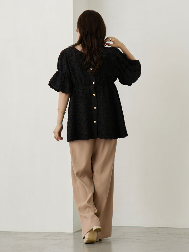 タックワイドパンツ Pink beige
