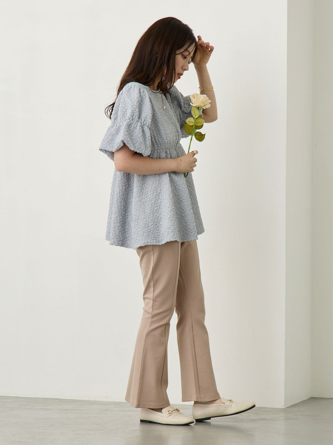 ポンチフレアパンツ Beige