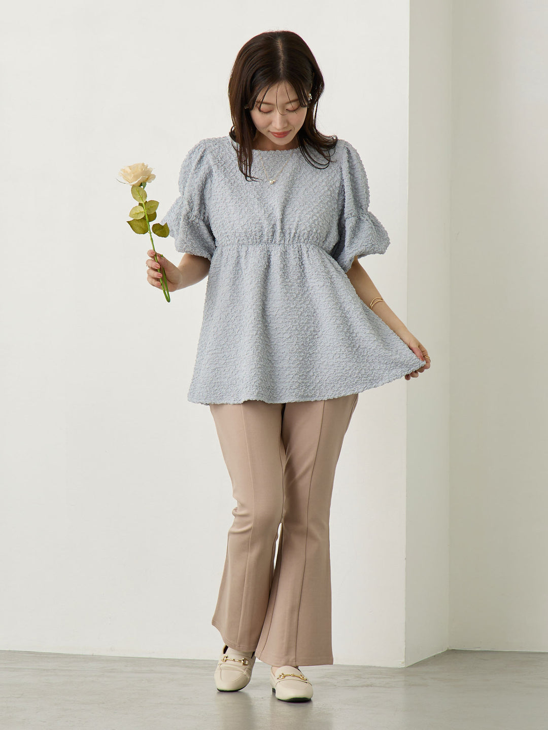 ポンチフレアパンツ Beige