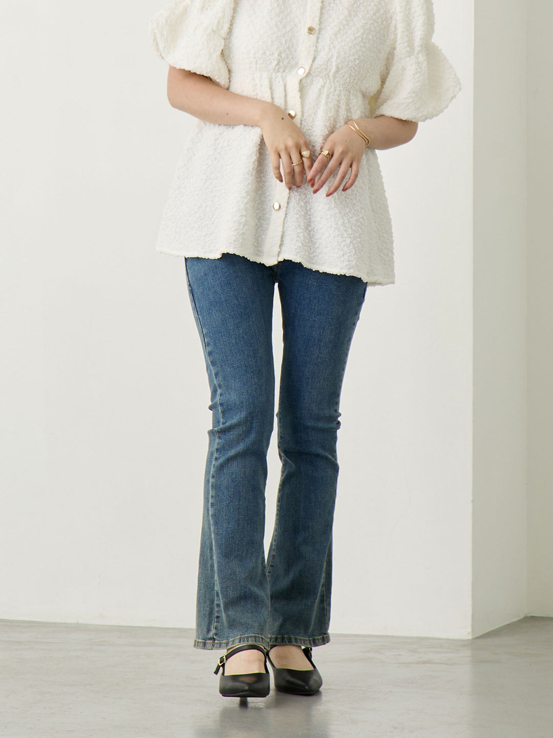 Maternity Flare Denim Blue
